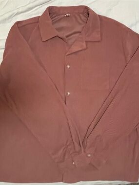 Men's Casual Long-Sleeve Button-Down Shirt in Dusty Rose